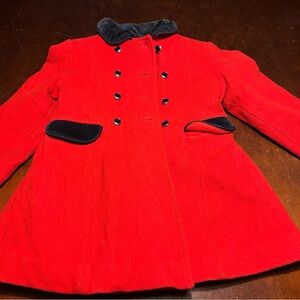Rothschild Red Double-Breasted Coat with Black Accents(5) Vintage